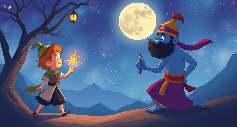 The-Fisherman-and-the-Genie-children-story-with-pdf