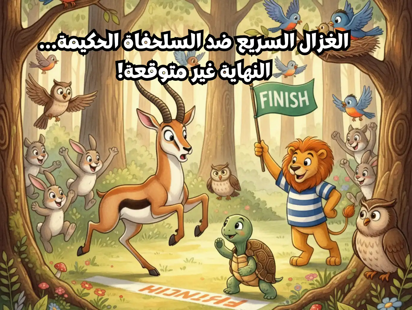 الغزال السريع ضد السلحفاة الحكيمة… النهاية غير متوقعة! قصص لأطفال