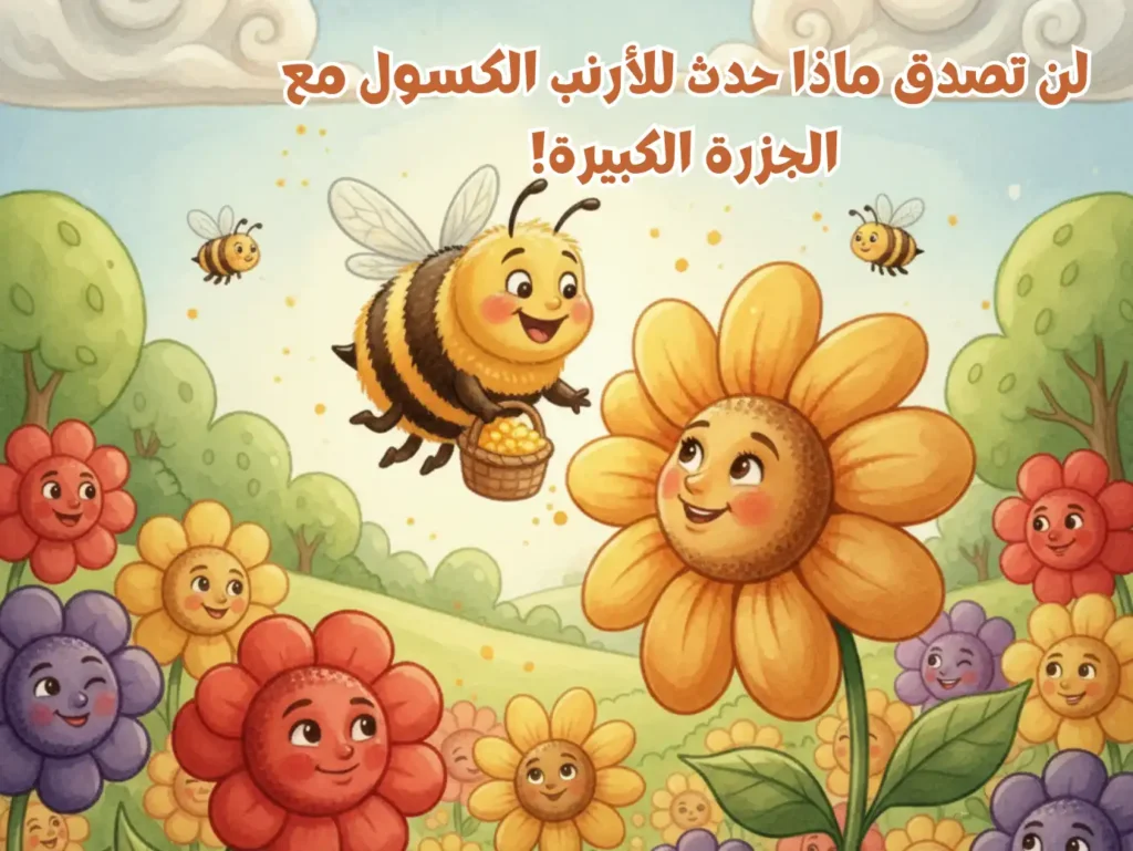 سر غريب اكتشفته النحلة النشيطة مع الزهرة الجميلة قصص قصيرة