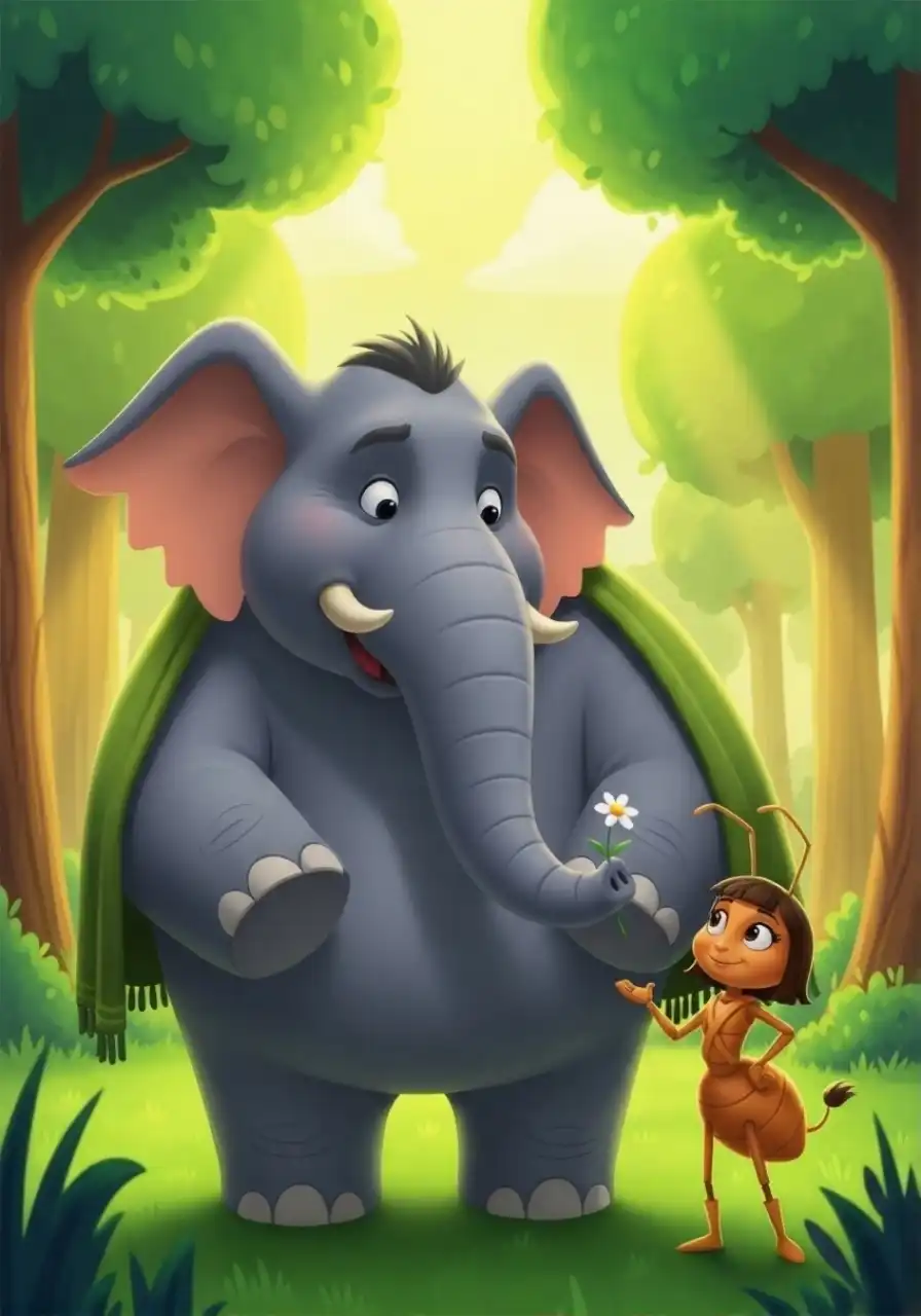 كيف أنقذت نملة صغيرة فيلًا كبيرًا - قصص مصورة للأطفال سن 6